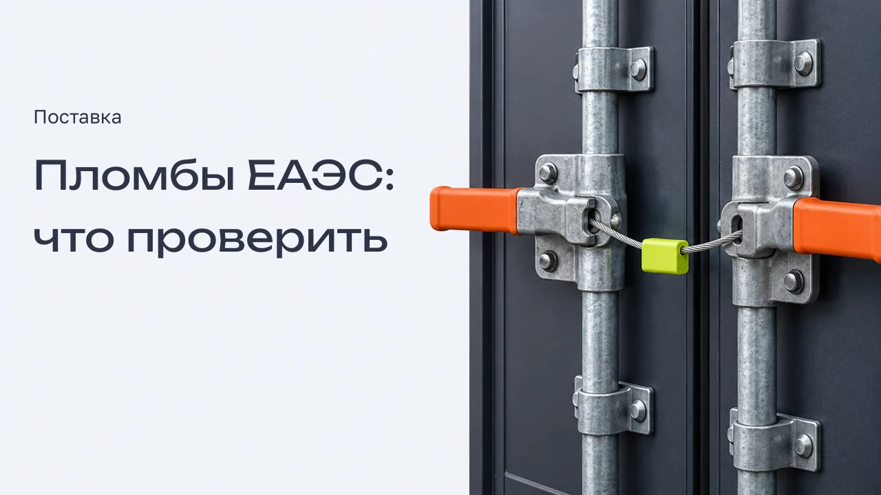 Двери грузового прицепа с оранжевыми ручками и условной лаймовой пломбой на тросе.